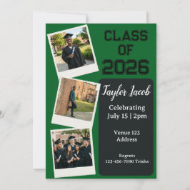 Polaroid editierbares Farbbild Abschluss Einladung