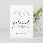 Polaroid Guestbook Best Angle Schwarz-weiß Modern (Stehend Vorderseite)