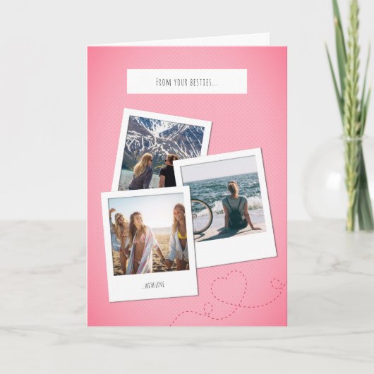 Polaroid style pink encouragement Card Feiertagskarte (Vorderseite)