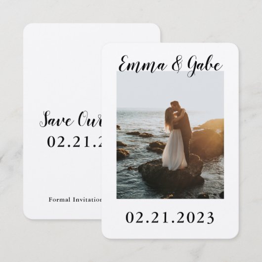 Polaroid Style Save the Date Card mit Bild (Vorne/Hinten)