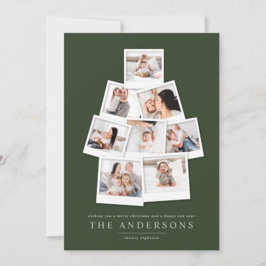 Polaroid Weihnachtsbaum Multi-Foto-Urlaubskarte Feiertagskarte (Vorderseite)