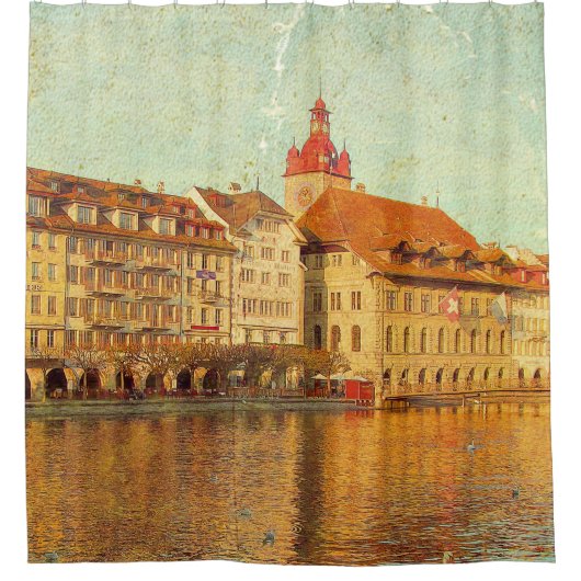Polaroids from Lucerne Duschvorhang (Vorderseite)