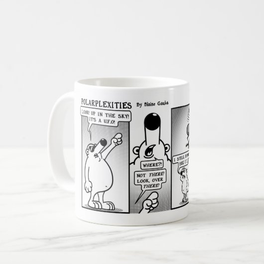 Polarplexities Cartoon-Streifen Kaffeetasse (Vorderseite Links)