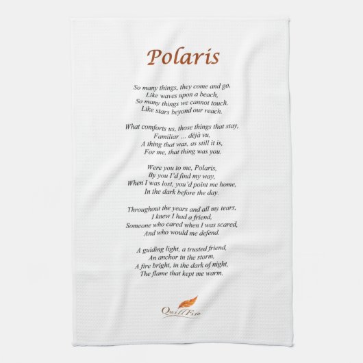 Polarstern-Gedicht auf Geschirrtuch (Vertikal)