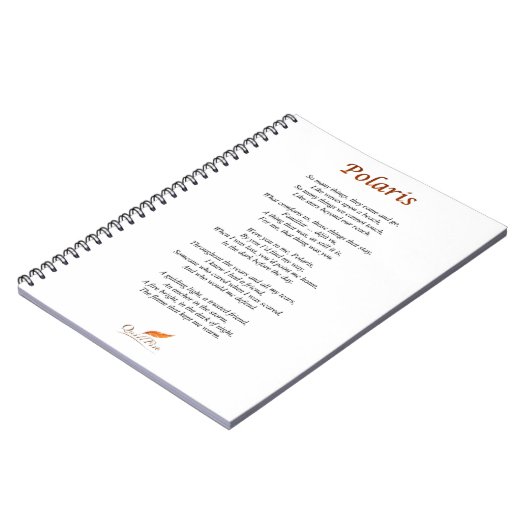 Polarstern-Gedicht auf Notizbuch Notizblock (Linke Seite)