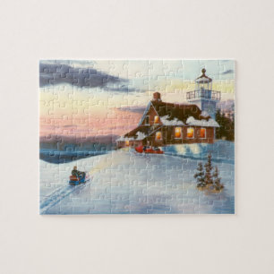 Polarstern-Sonnenuntergang-Puzzlespiel Puzzle