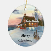 Polarstern-Sonnenuntergang-Weihnachtsverzierung Keramik Ornament (Links)