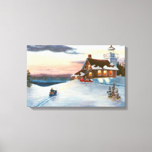 Polarstern-Sonnenuntergang wickelte Leinwand-Druck Leinwanddruck