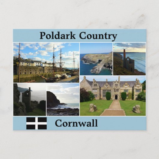 Poldark Country Cornwall FotoCollage Postkarte (Vorderseite)