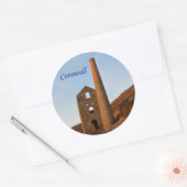 Poldark Country Mine Ruins Cornwall England Runder Aufkleber (Umschlag)