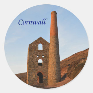 Poldark Country Mine Ruins Cornwall England Runder Aufkleber