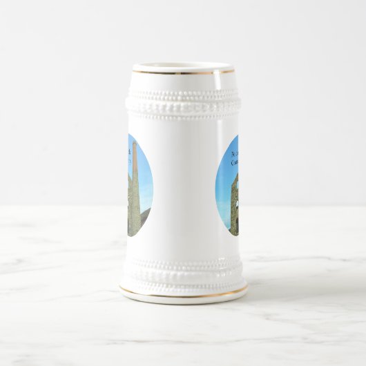 Poldark Land-Bergwerk ruiniert Cornwall England Bierglas (Mittel)