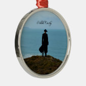 Poldark Land-Foto Cornwall England Silbernes Ornament (Rechts)