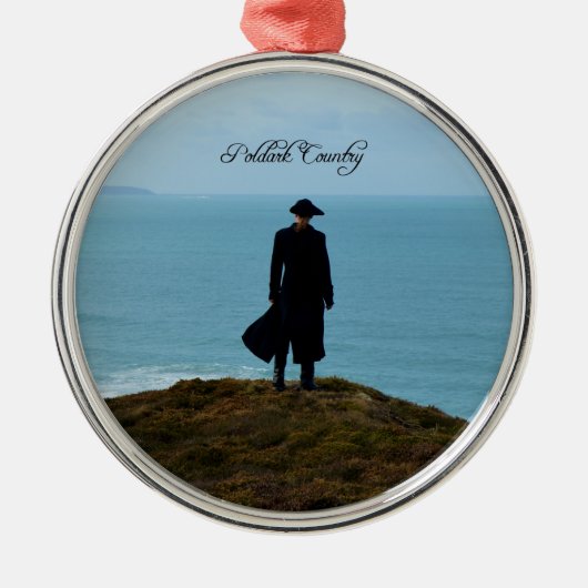 Poldark Land-Foto Cornwall England Silbernes Ornament (Vorne)