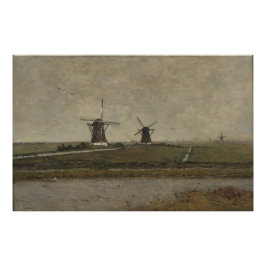 Polder mit Mills bei Overschie Fotodruck