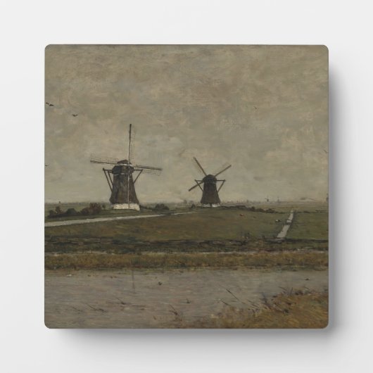 Polder mit Mills bei Overschie Fotoplatte (Vorderseite)