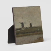 Polder mit Mills bei Overschie Fotoplatte (Vorderseite)