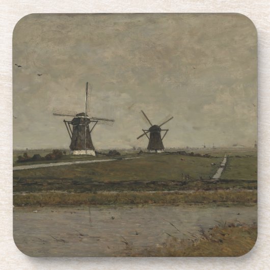 Polder mit Mills bei Overschie Getränkeuntersetzer (Vorderseite)