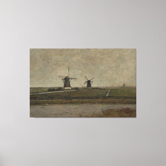 Polder mit Mills bei Overschie Leinwanddruck (Vorderseite)