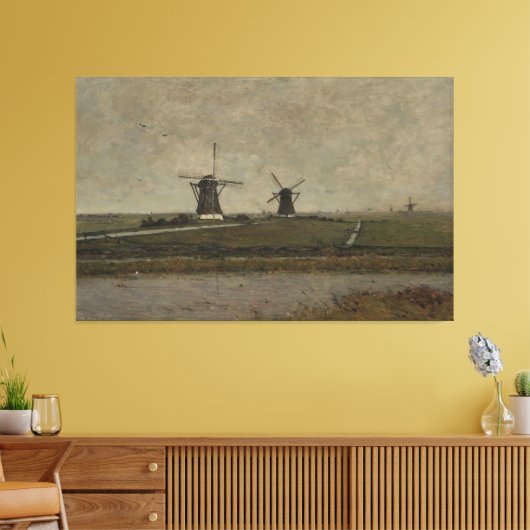 Polder mit Mills bei Overschie Leinwanddruck (Insitu (Wohnzimmer))
