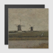 Polder mit Mills bei Overschie Magnetkarte (Vorne/Hinten)