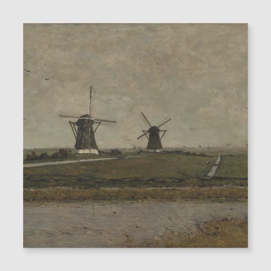 Polder mit Mills bei Overschie Magnetkarte (Vorderseite)