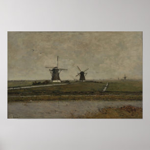 Polder mit Mills bei Overschie Poster
