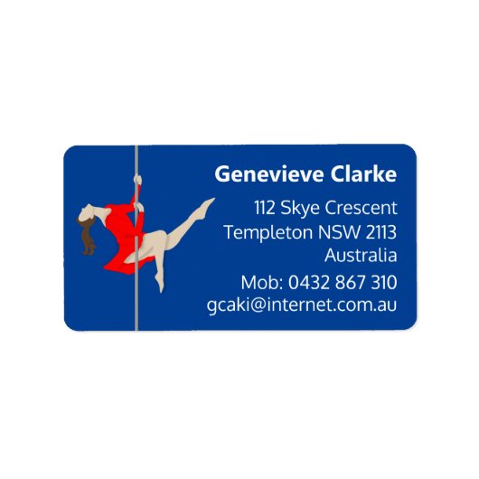 Pole Fitness Adressaufkleber (Vorne)