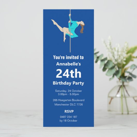 Pole Fitness Einladung (Stehend Vorderseite)