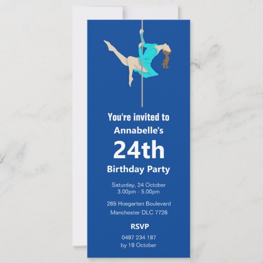 Pole Fitness Einladung (Vorderseite)