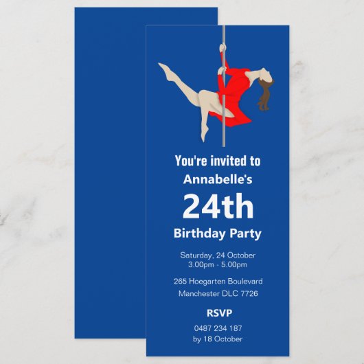 Pole Fitness Einladung (Vorne/Hinten)