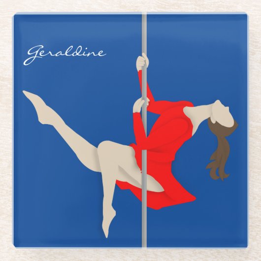 Pole Fitness Glasuntersetzer (Vorderseite)