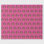 Pole Fitness Mandala Blume Black Pink Geschenkpapier (Flach)