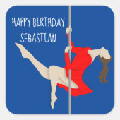 Pole Fitness Quadratischer Aufkleber (Vorderseite)