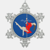 Pole Fitness Schneeflocken Zinn-Ornament (Vorderseite)