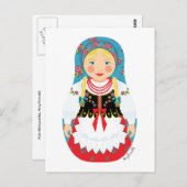 Pole Matryoshka Postcard Postkarte (Vorne/Hinten)