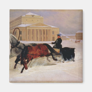Pole-Paare mit einem Spurn-Pferd bei Bolshoi Magnet