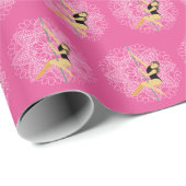 Pole Sport Dance Fitness Blume Mandala White Pink Geschenkpapier (Rolleneckpunkt)