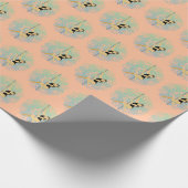 Pole Sport Mandala Blume Green Blue Peach Geschenkpapier (Ecke)