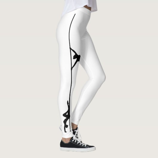 Pole-Tanz-schwarze u. weiße Leggings mit (Rechts)