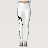 Pole-Tanz-schwarze u. weiße Leggings mit (Vorderseite)