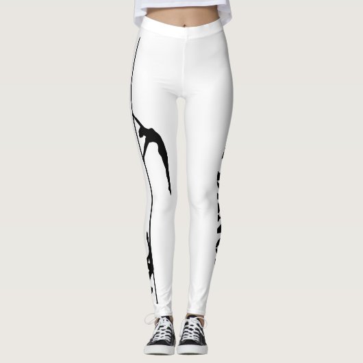 Pole-Tanz-schwarze u. weiße Leggings mit (Vorderseite)