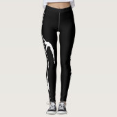Pole-Tanz-schwarze u. weiße Leggings mit (Vorderseite)