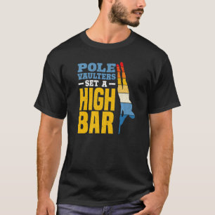 Pole Vauler Set eines Hoch-Bar-Pole Vault-Pole Vau T-Shirt