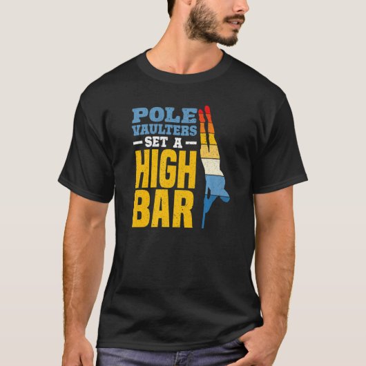 Pole Vauler Set eines Hoch-Bar-Pole Vault-Pole Vau T-Shirt (Vorderseite)