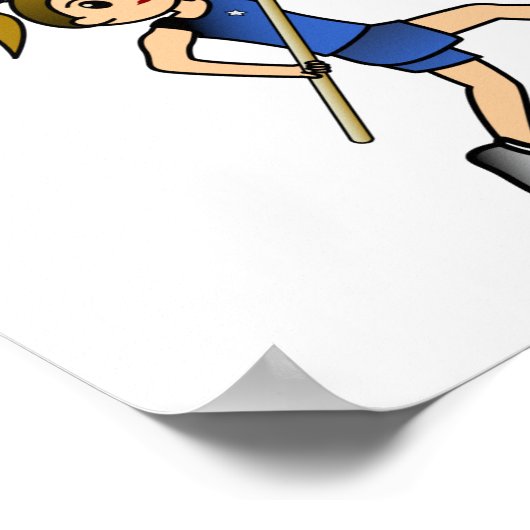 Pole Vault - Blau (hell) Poster (Ecke)