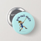 Pole Vault - Blau (Licht) Button (Vorne & Hinten)