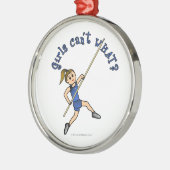 Pole Vault - Blau (Licht) Silbernes Ornament (Links)