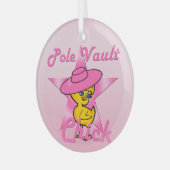Pole Vault Chick #8 Ornament Aus Glas (Vorderseite links)