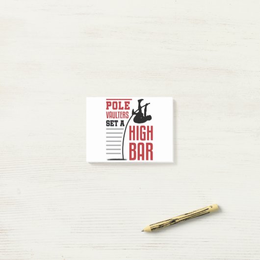 Pole Vault Funny Pole Vaulters Set Hoch Bar Post-it Klebezettel (Auf Schreibtisch)